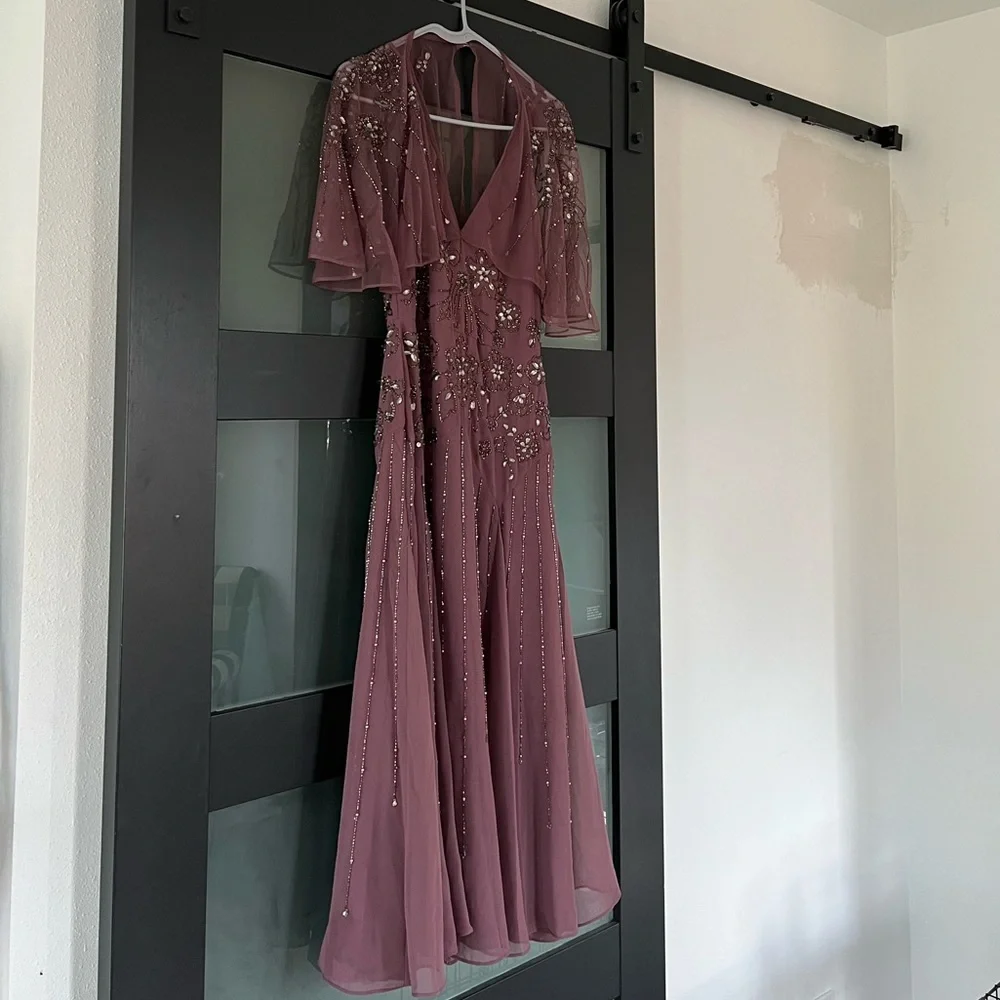ASOS Mauve Beaded Midi Dress